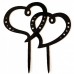 Cake topper dubbel hart zwart OP=OP